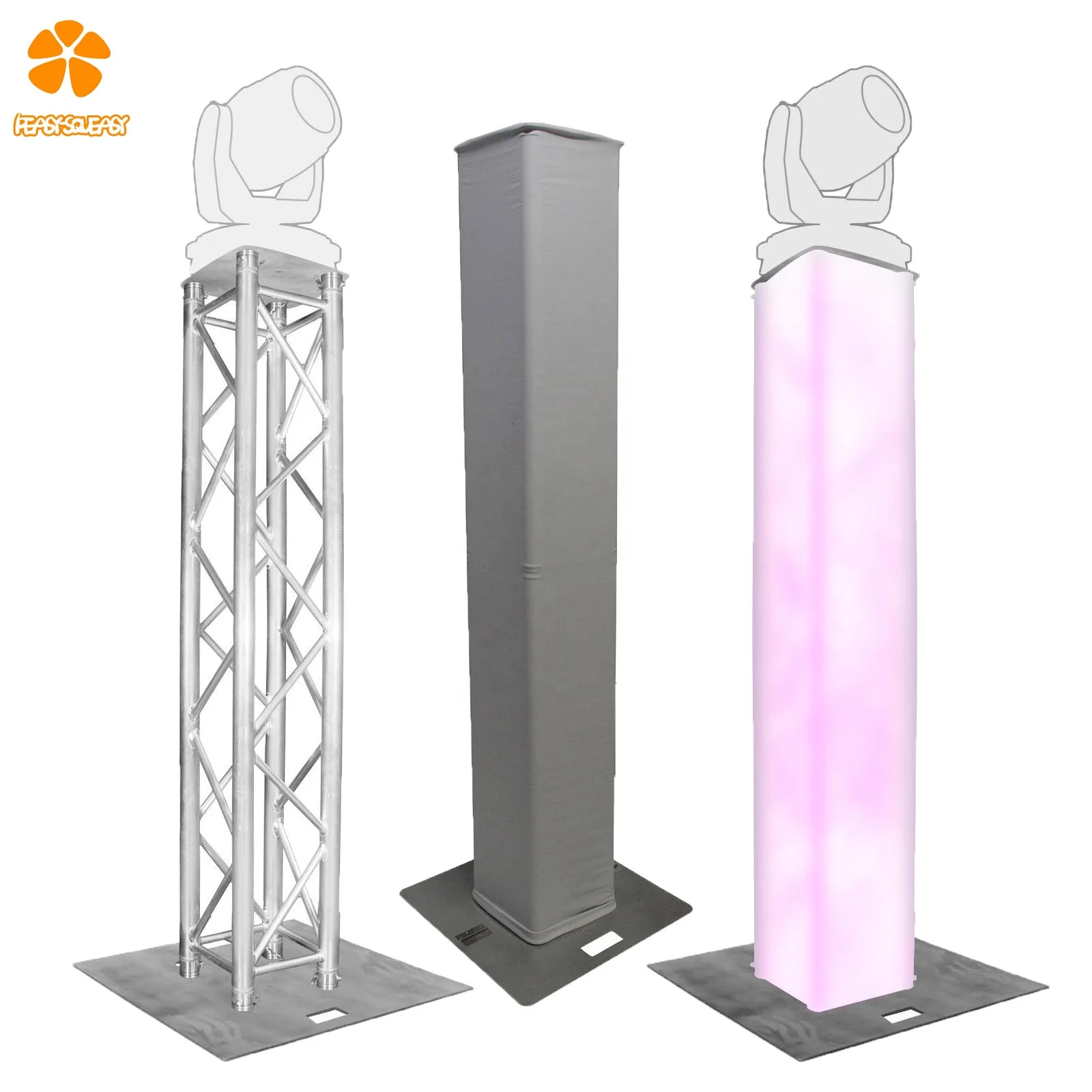 Global 6.56ft 6ft 8ft Aluminum club TV stage podium moving heads DJ lights lighting column bar stand square truss tower totem