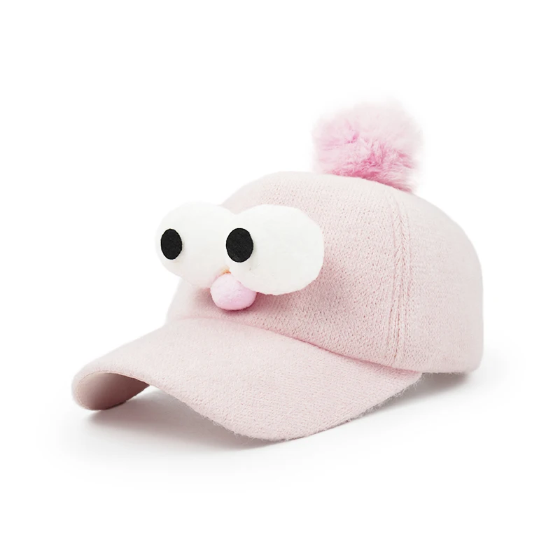 BSCI Audit Custom Soft Fuzzy Pastel Kids Cute Winter Hat Cartoon Bird Image Baseball Cap