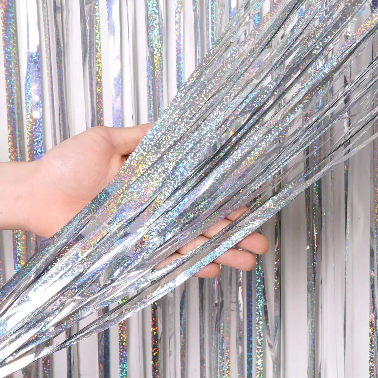 Popular Metallic Tinsel Foil Fringe Streamer Curtains Backdrop Party Decoration Supplies for Photo Booth Props Birthday Wedding