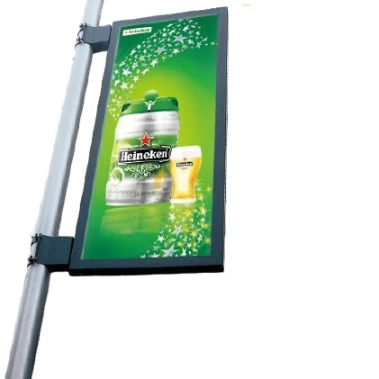 Outdoor Pole Street Light Box Advertising Billboard  Roadside Solar  Screen Signs Outdoor Street Advertising Light Pole Display