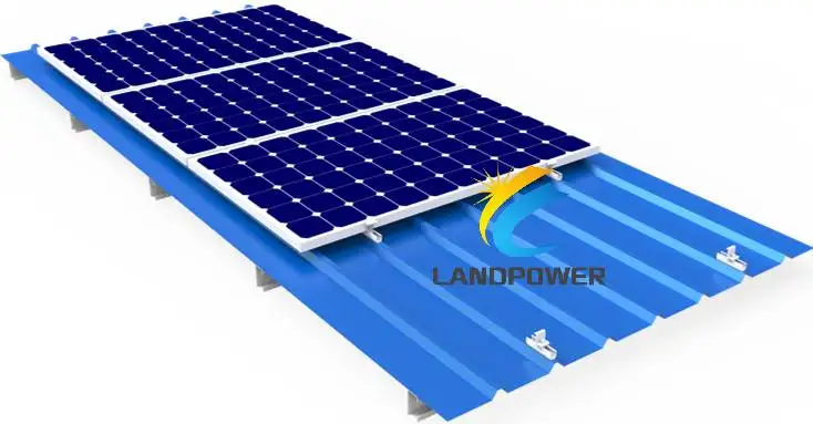 Economic Solution Solar Panel Mounting Trapezoidal Profile Metal Roof Mounting  Inter Clamp End Clamp with Mini Rail Landscape