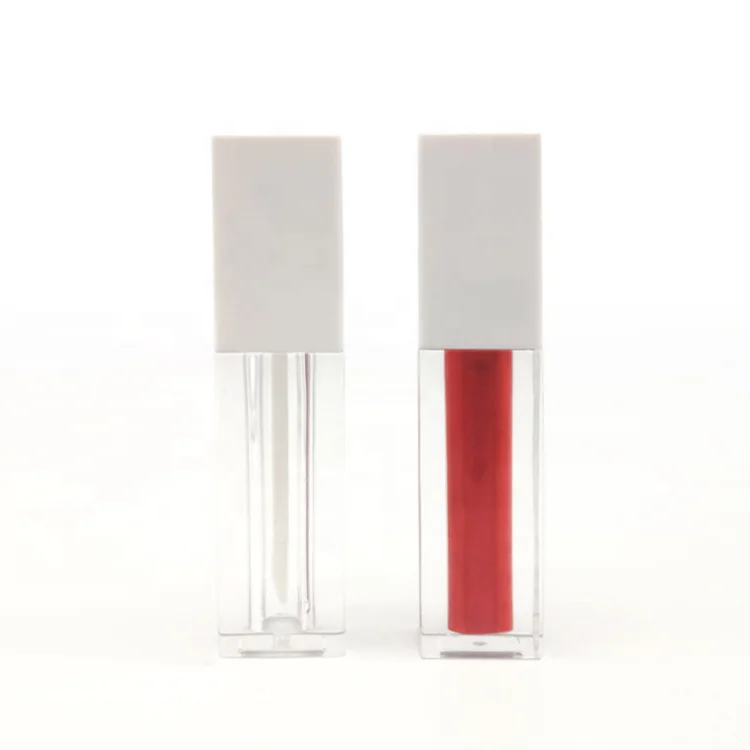 Custom 5ml empty plastic square lipgloss tube bottles liquid lipstick packaging