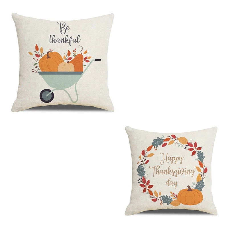 Pumpkin Thanksgiving holiday multi-design printed pillow case cover fast delivery pillow cover linen pillow cover with low MOQ