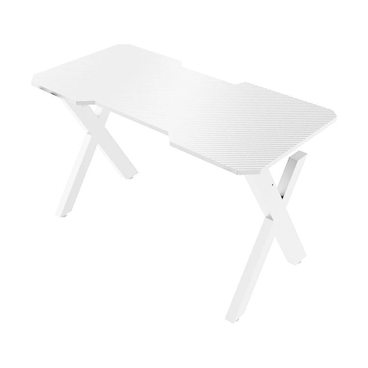 High Quality White X-Shaped Executive Desk Home Office Gaming Wholesale Modern Design Computer Desk Headphone Hook Cup Holder