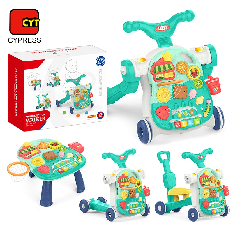 4 в 1 Обучающие игрушки детские ходунки сидят на стойке с подсветкой и звуками детский центр активности для мальчиков девочек