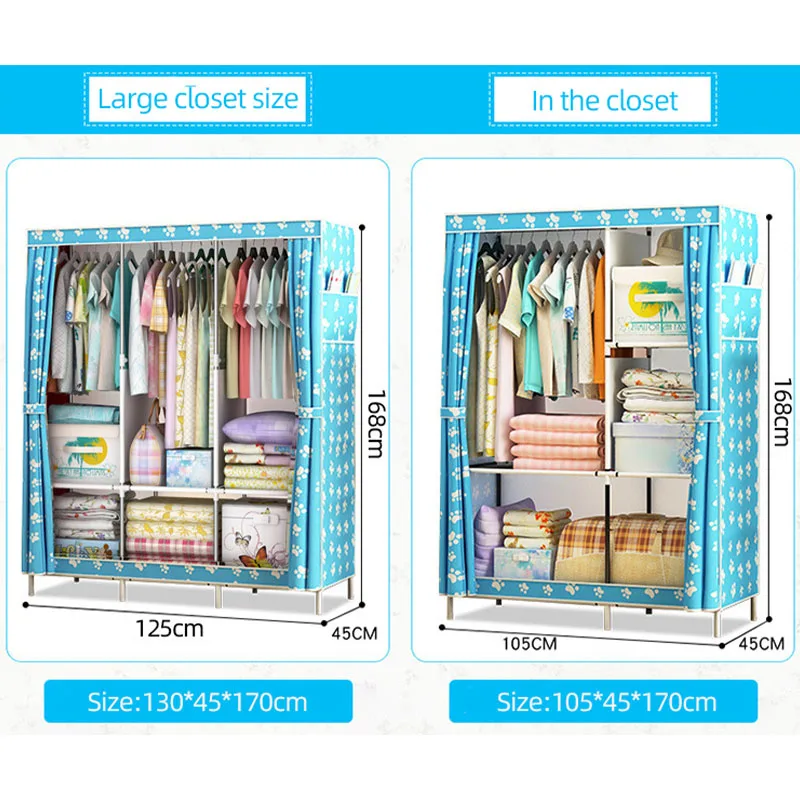 Hot Product Portable Clothes Closet Wardrobe with Non-Woven Fabric and Hanging Rod