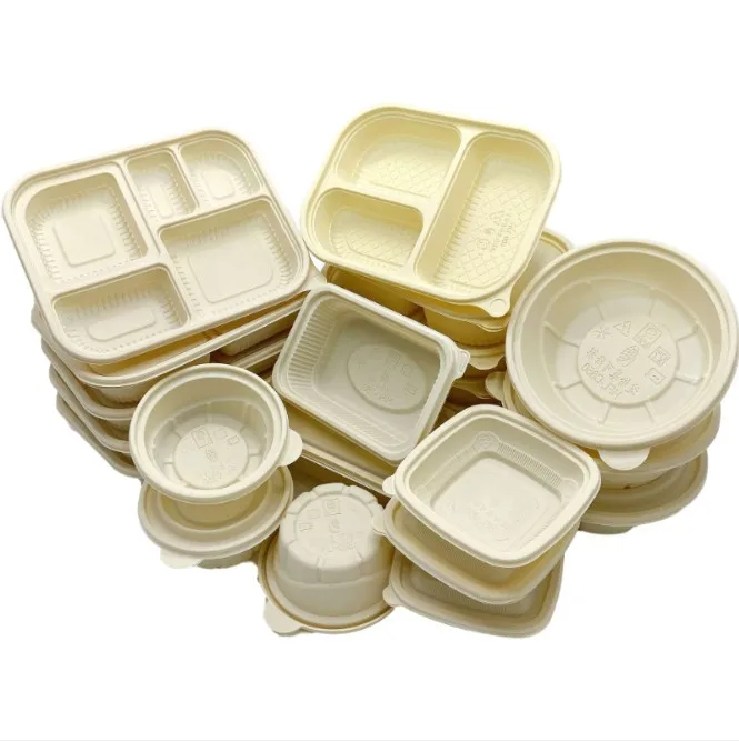 
Corn Starch Disposable Natural, Biodegradable Fast Food Takeaway Packaged Lunch Box/ 