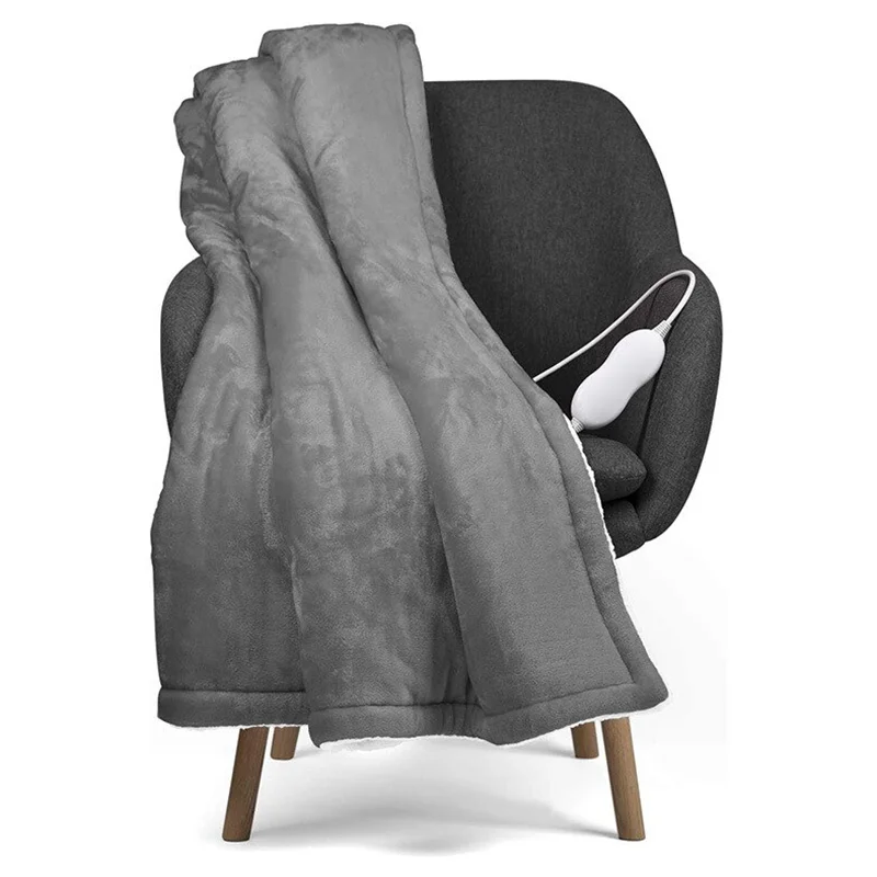 110V/220V Thicker Heater Timing Function Nature Double Side Extra Soft Heated Throw Electric Blanket For Winter