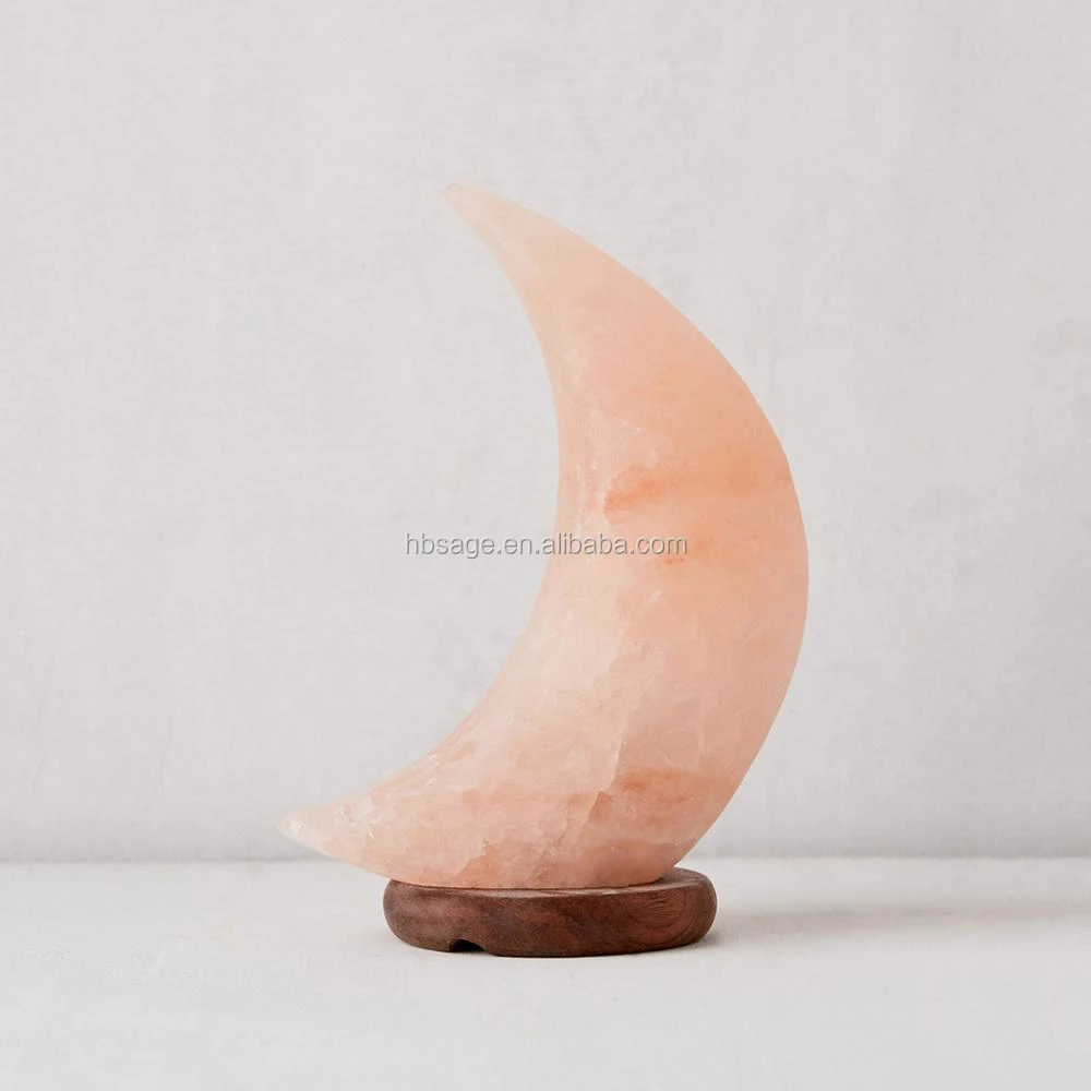 Moon Crystal Salt Lamp / Himalaya Crafted Moon Shaped Salt Lamp