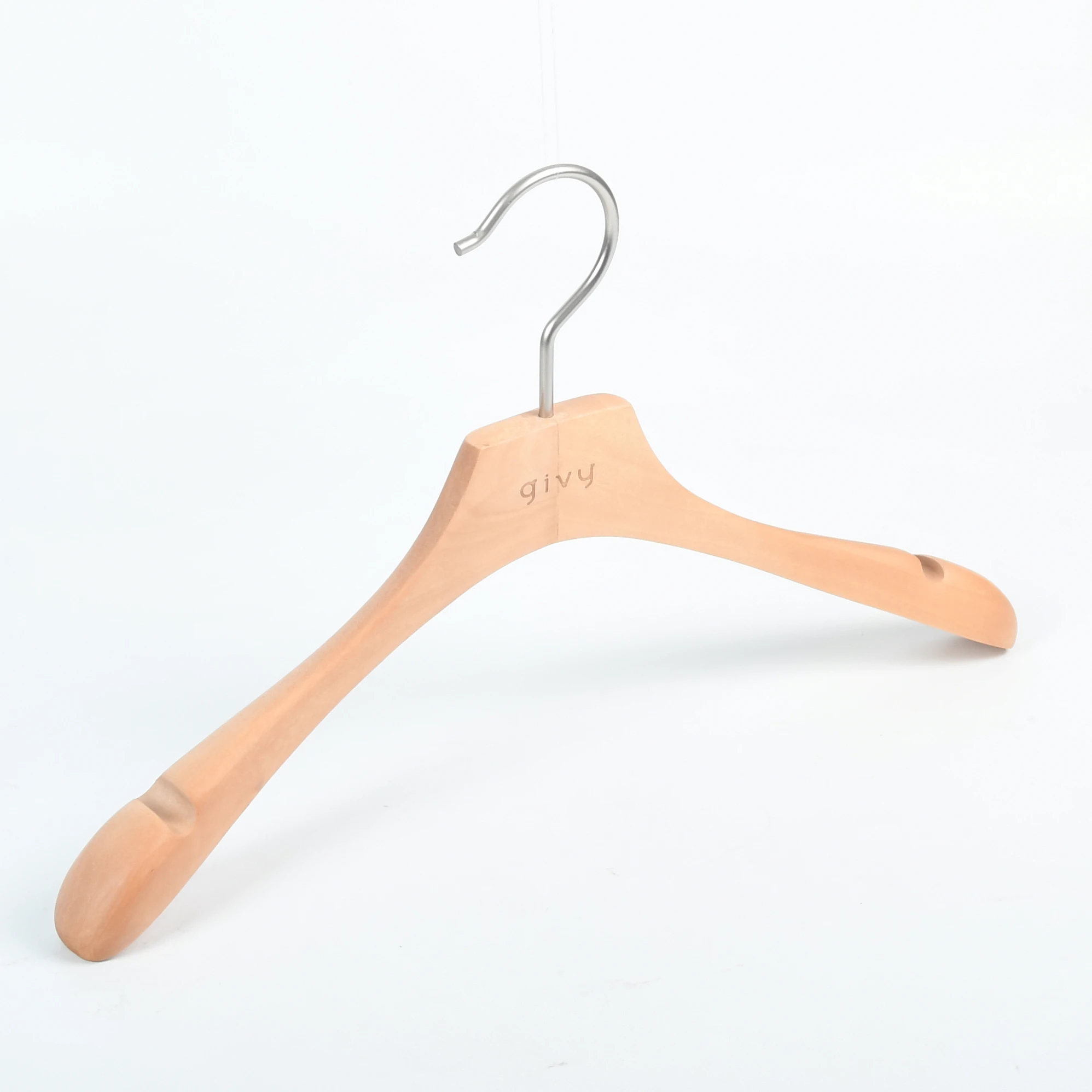 Manufacturer clothes wood hangers with Logo women suit coat shirt wood clothes hangers for display hanger