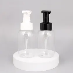 Wholesale High end 300ml foaming hand soap bottle clear with plastic soap pump dispenser for Europe