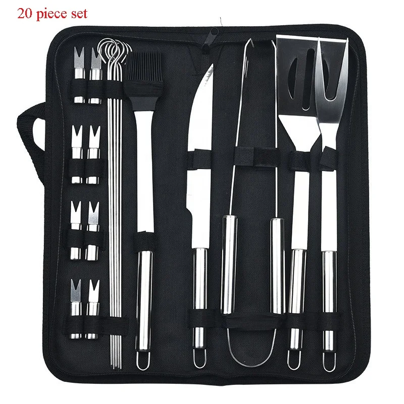 Amazon Stainless Steel Grill Set Barbecue Combination Tool Outdoor Household BBQ Grill Set Grill Set