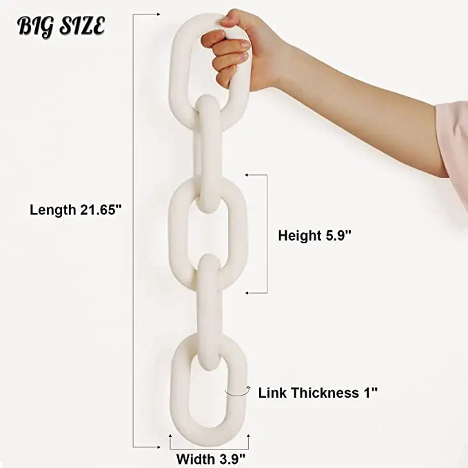 Wood Chain Link Decor /Hand Carved 5-Link Wood Knot Wooden Decorative Chain