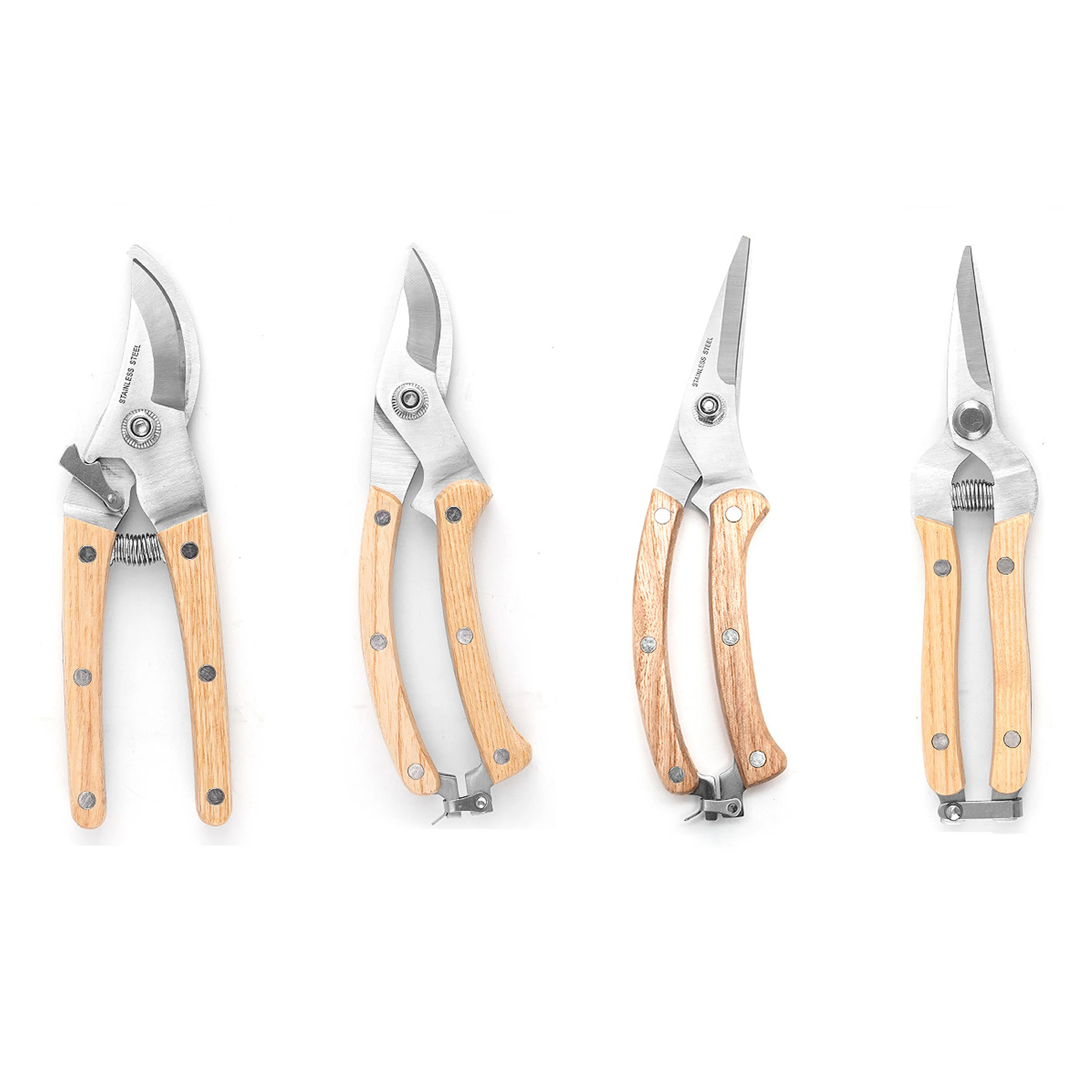 Hand Garden Scissors Shears Wood Bypass Pruner Garden Tree Pruners