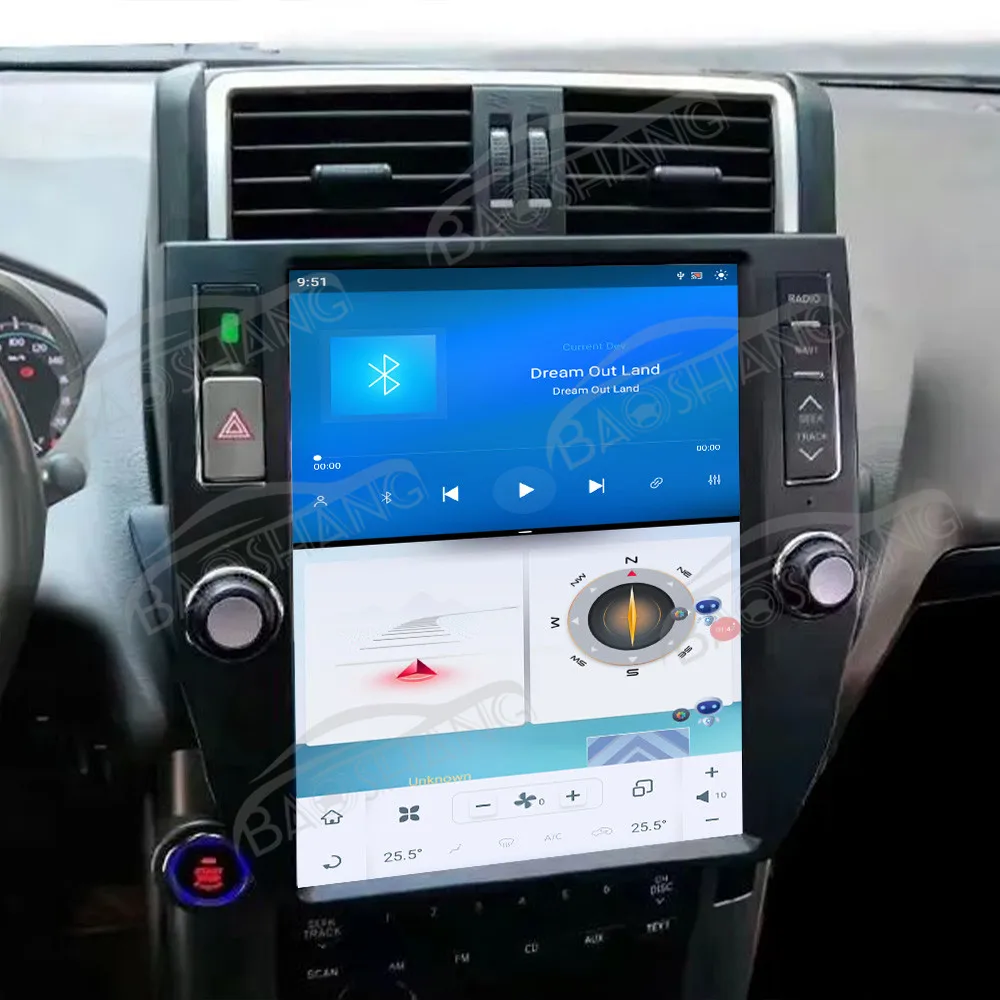 12 1 Carplay для Toyota Prado 2010 Android 13 GPS Navi автомобильный беспроводной мультимедийный плеер радиоприемник HD экран