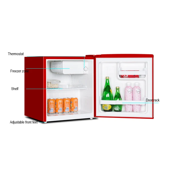 50L Retro style fridge single door defrost refrigerator