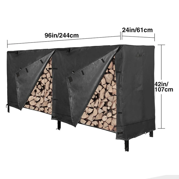 Low MOQ Heavy Duty Waterproof Moistureproof And Fireproof Patio Firewood Holder Log Rack Cover