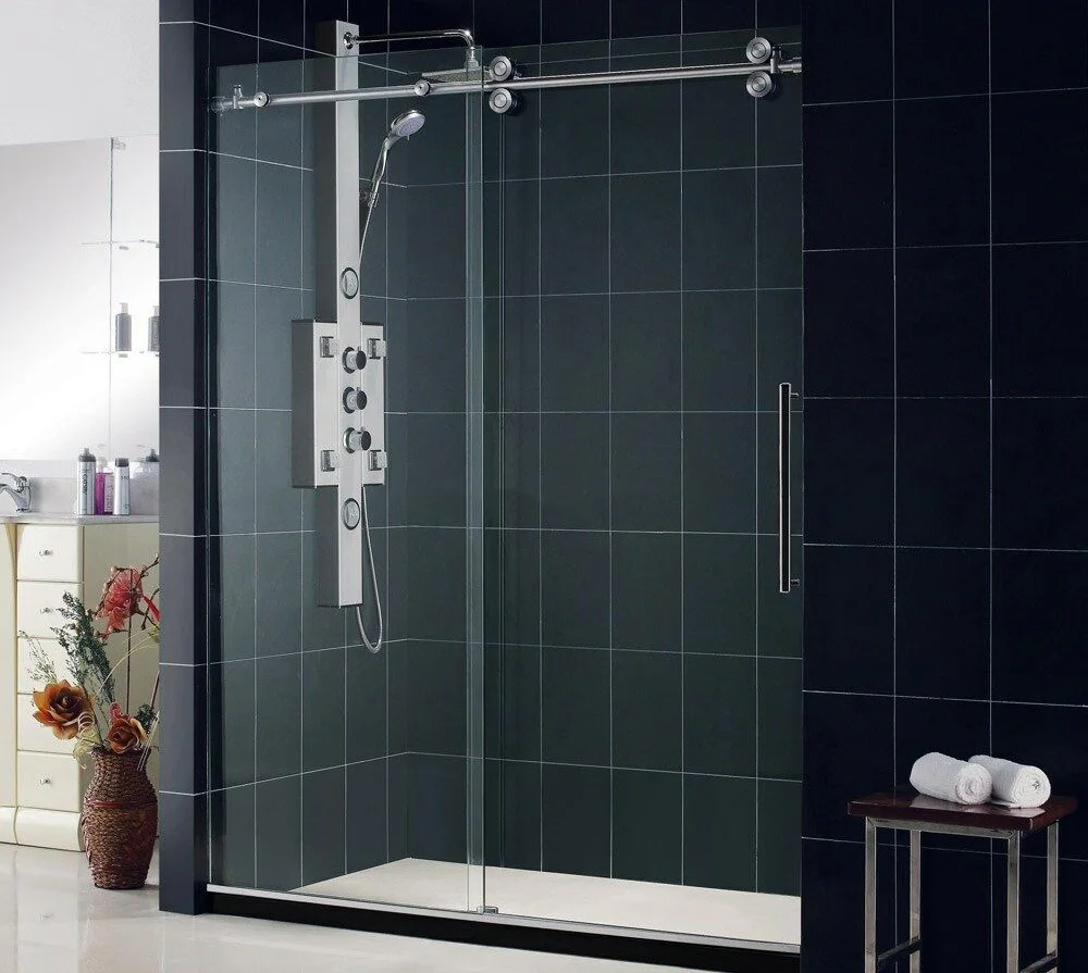 D&F  Top sales  bathroom  sliding shower glass  door slider kit stainless  steel  hardware  system accessories