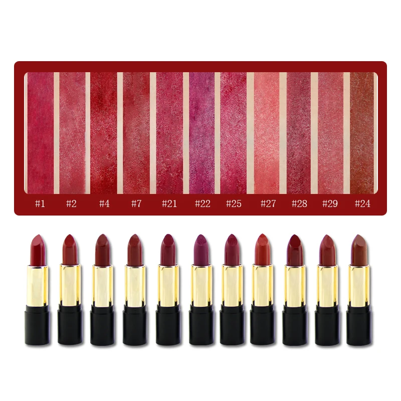 Private Label Matte Lipstick Make Your Logo Cosmetic Lipstick 30 Colors Low MOQ Distributors