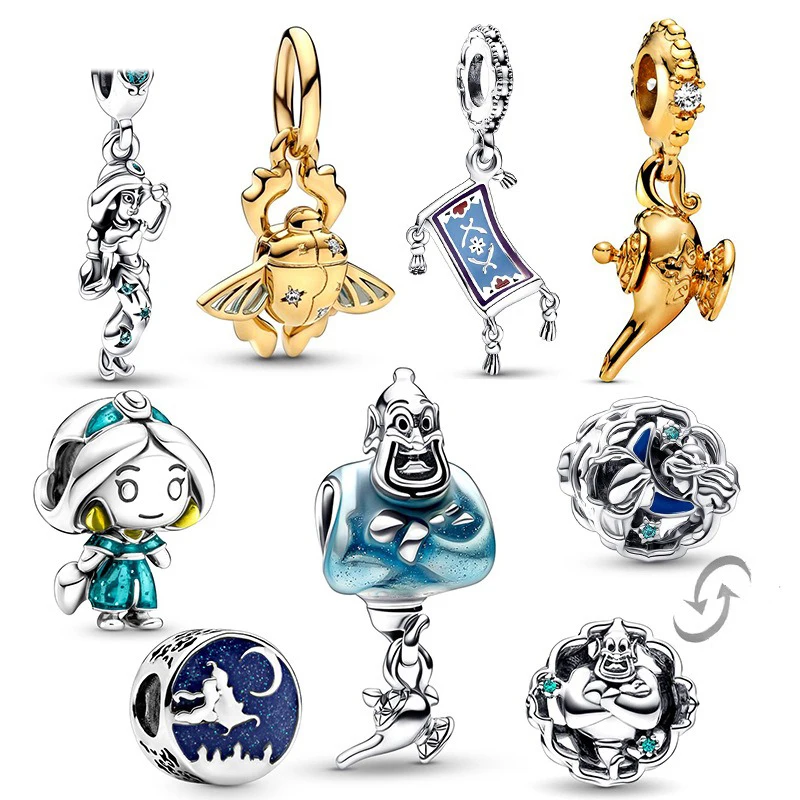 New arrive Allah & Chandelier with Princess big hole beads and charms Magic Lamp fashion flying carpet beaded pendant DIY