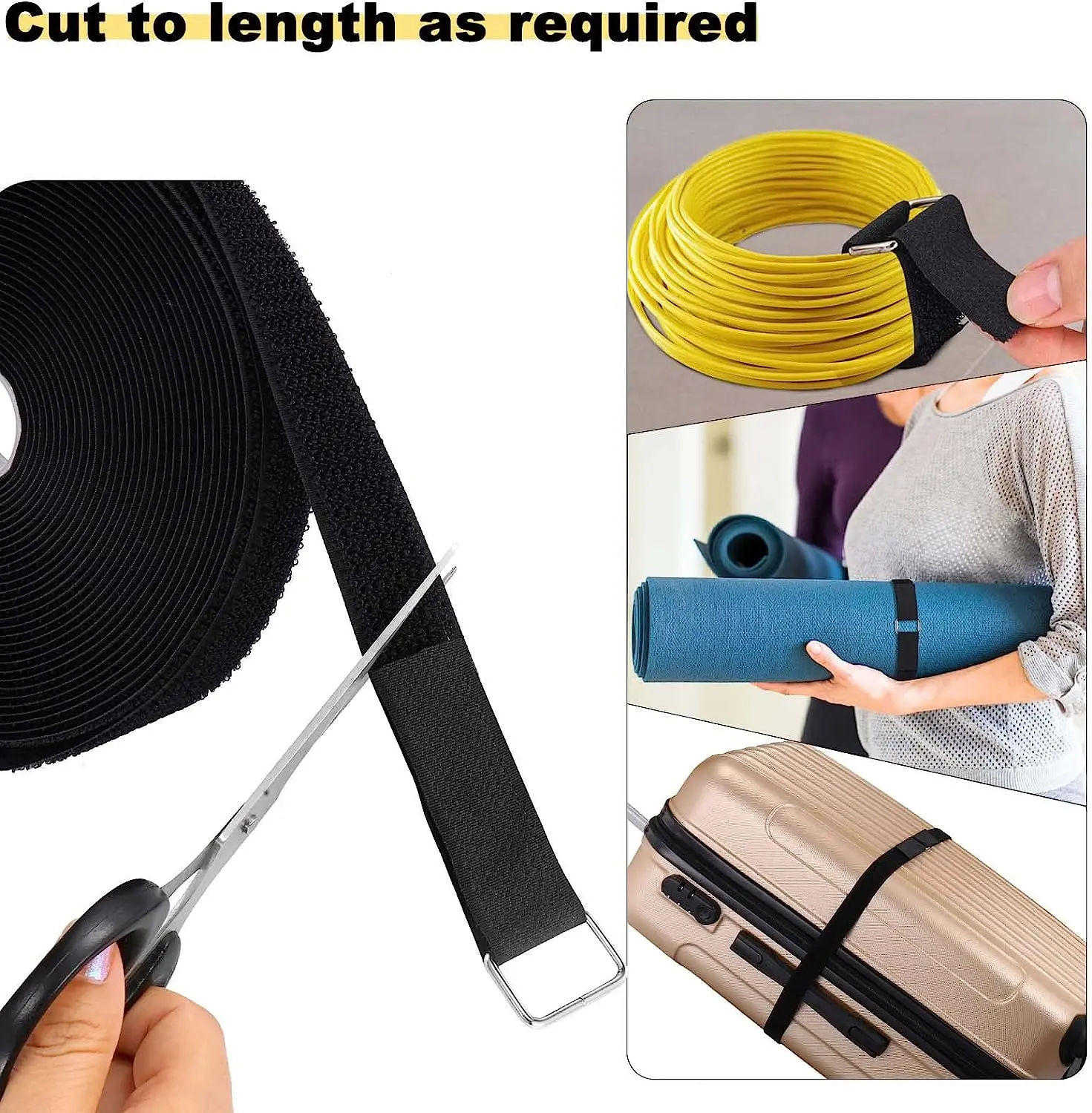 Reusable Gardening Use Wire Management Velcroes Double Sided Hook And Loop Cable Tie