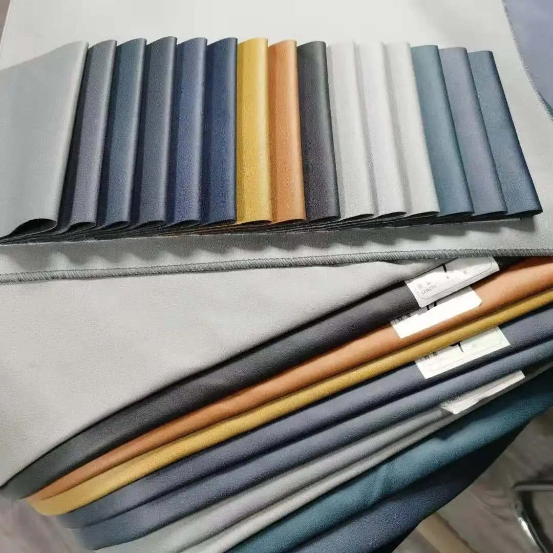 Factory Direct Sale 100% Polyester Wholesale Thickened Sofa Faux Leather Fabric Velvet Upholstery Sofa Leather Fabric