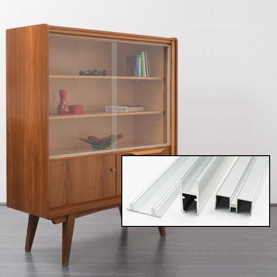LENWA ALUMINIUM Extrusion Producer Supply Low Price Aluminium Sliding Door Track Profile for Glass Cabinet