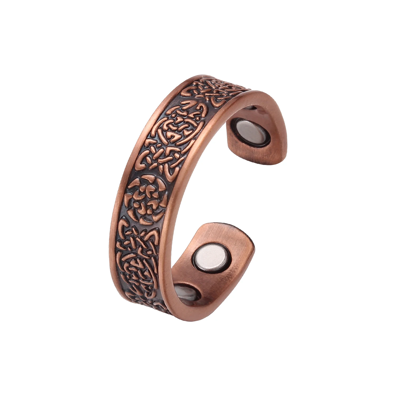 Wholesale Manufacturer Magnetic Copper Rings Handmade Design Blood Pressure Control Energy Jewelry Anti Anxiety Rings