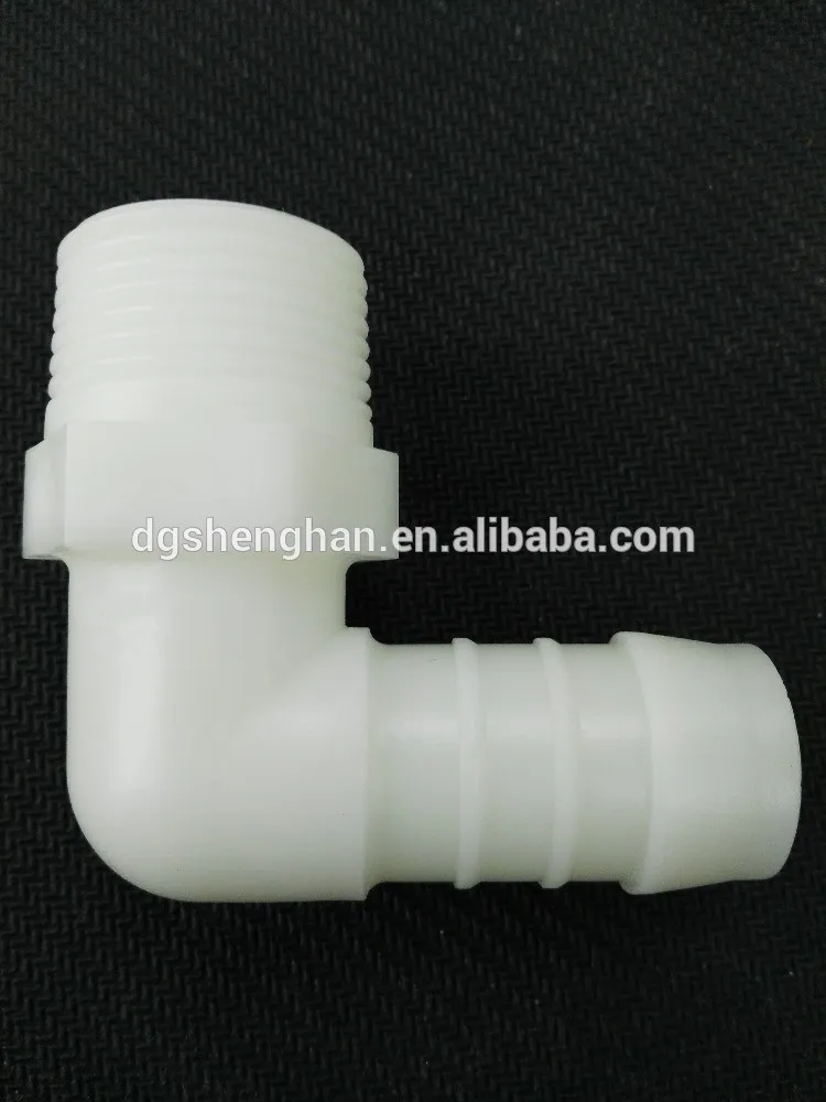 Plastic connector Tube with overmoled metal thread
