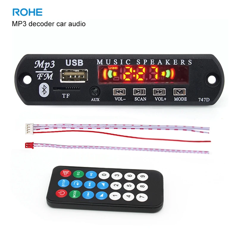 9V 12V Wireless 5.0 MP3 WMA WAV Decoder Board USB TF Radio Wireless Music Car MP3 Player Audio Module with Remote Control