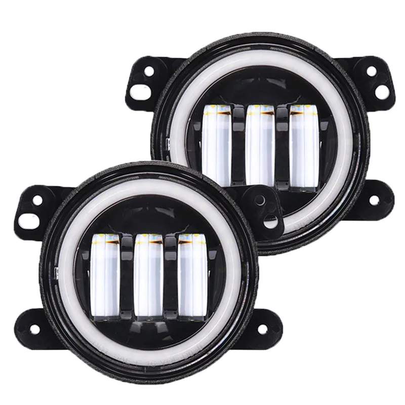 Espumoso car light 30W 4Inch Led headlights Halo Ring 3000LM DRL 4inch Fog Light  Lamp For Jeeps JK Offroad