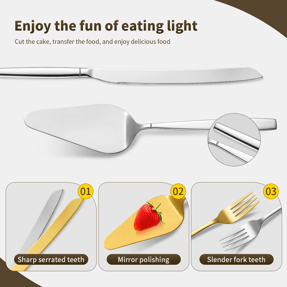 Stainless Steel Cake Knife Shovel Suit Wedding Party Cake Shovel Bread Knife Fork Pizza Shovel Baking Tools