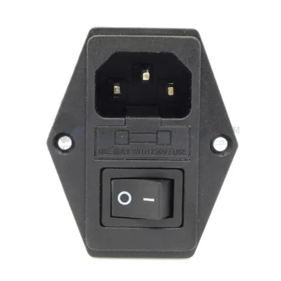 15A 250V кулисный переключатель разъем питания модуля вилка 5A выключатель с плавким предохранителем с 18 AWG проводки 3 Pin IEC320 C14