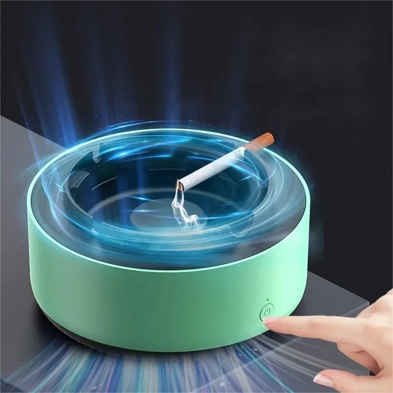 Custom Logo Smart Automatic Smoke Removal Air Purifier Ashtray Smokeless Cigar Ashtray Portable Ashtray For Car