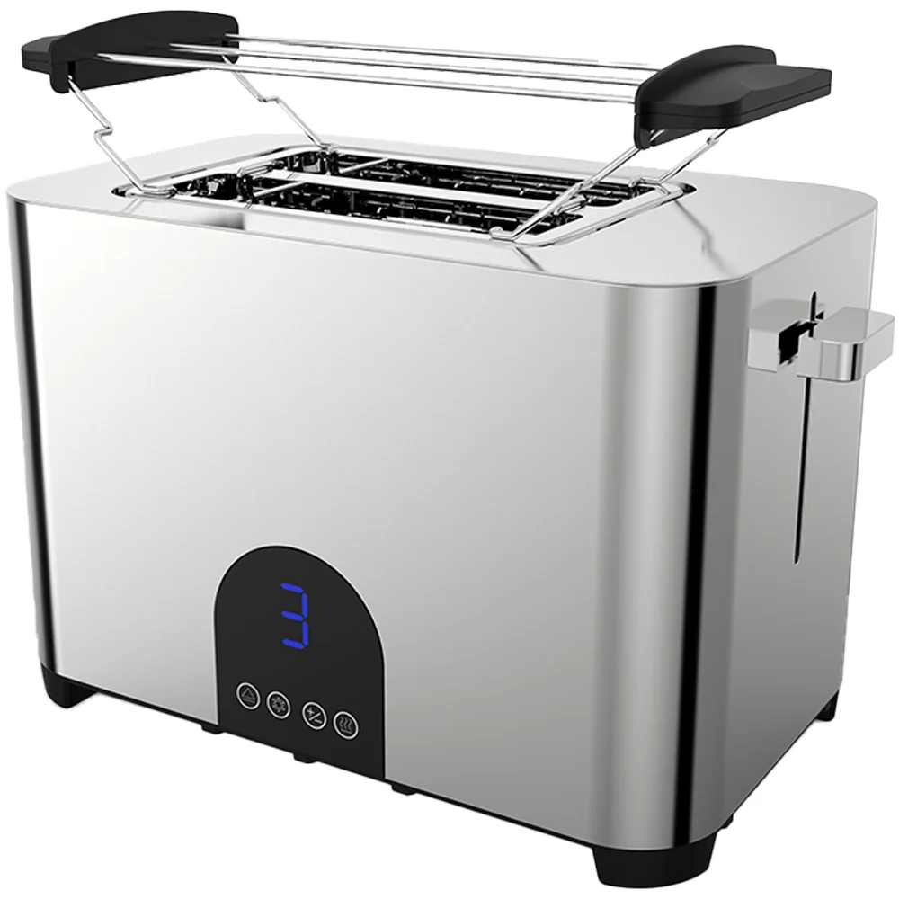 Tenfly Stainless Steel Toaster Factory Logo Custom, Home Breakfast Sandwich Bread Maker,2 Slices Bread Toaster with Touch Screen