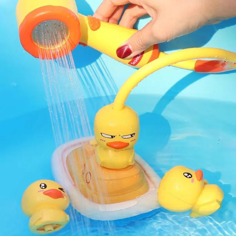 Hot selling Little Yellow Duck Electric Shower Toy Baby Shower Toy Summer Electric Duck Baby Shower Toy