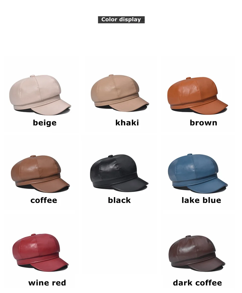 Fashion decor ladies berets french leather beret hat for women