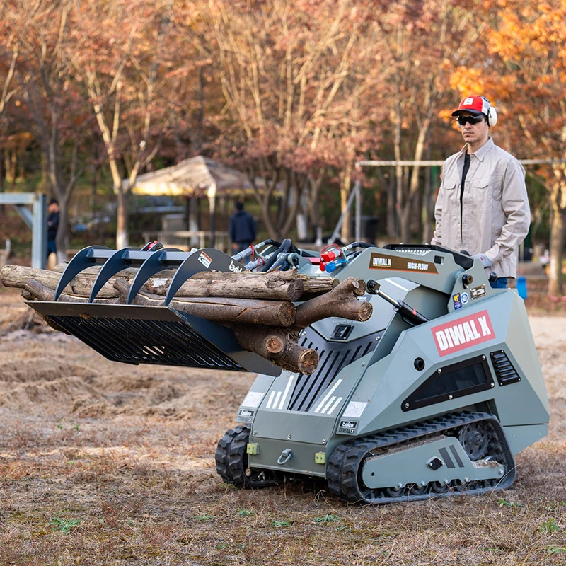 Boleo Wear Resistance Diesel Engine Mini Skid Steer Crawler Loader with Bucket