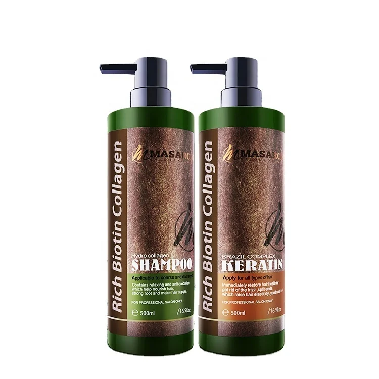 Herbal formula without formaldehyde brazil keratin hair straightening treatment hydro collagen shampoo