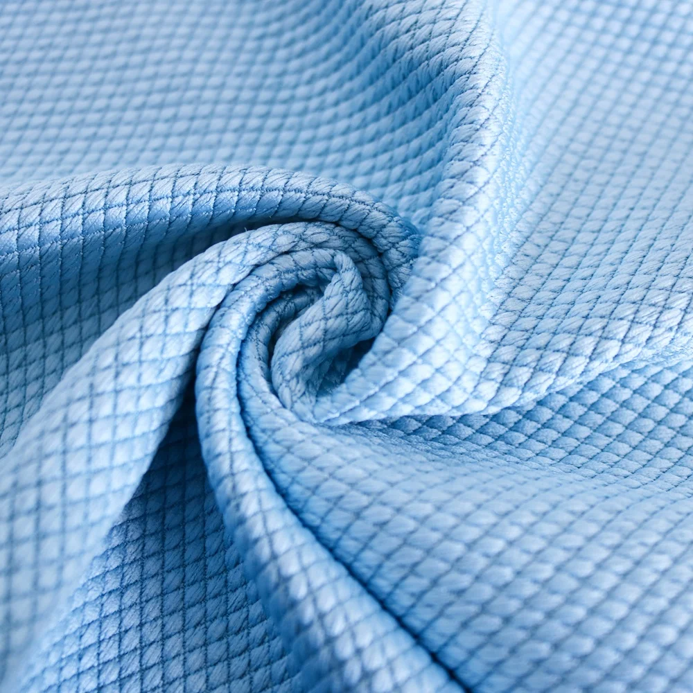 Customized High Absorbent Diamond Microfiber Fish Scale Glass Window Cleaning Cloths For Kitchen Dish Mirror Screen Car