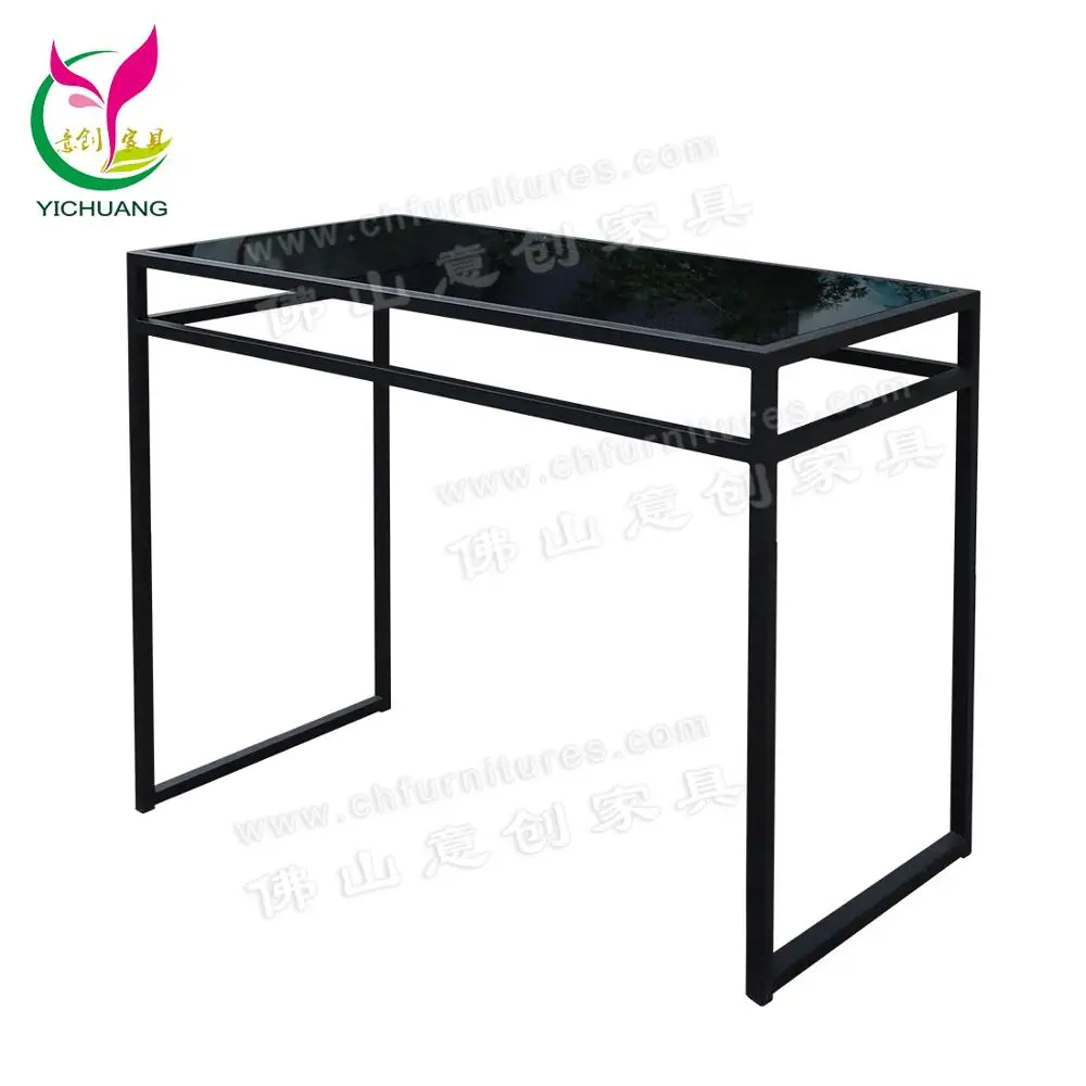 YC-TS154 Wholesale Modern Various Heights Stacking Steel Frame Glass Top Hotel Banquet Nesting Buffet Table