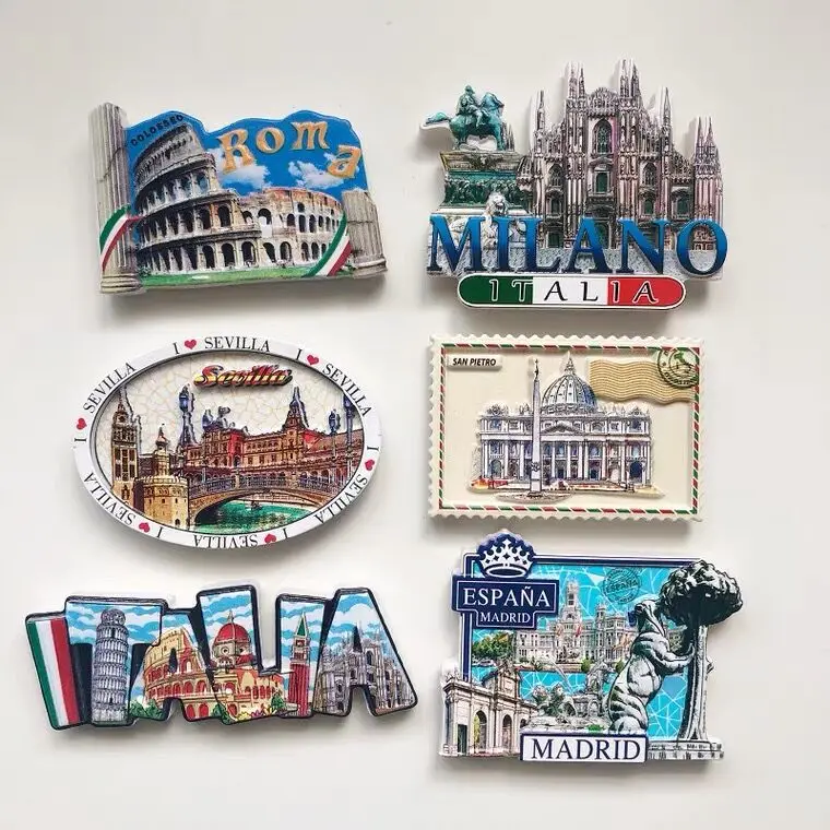 YIWU  BAIWEN  Wholesale printing magnet fridge custom fridge magnet  with souvenir 3d resin fridge magnet