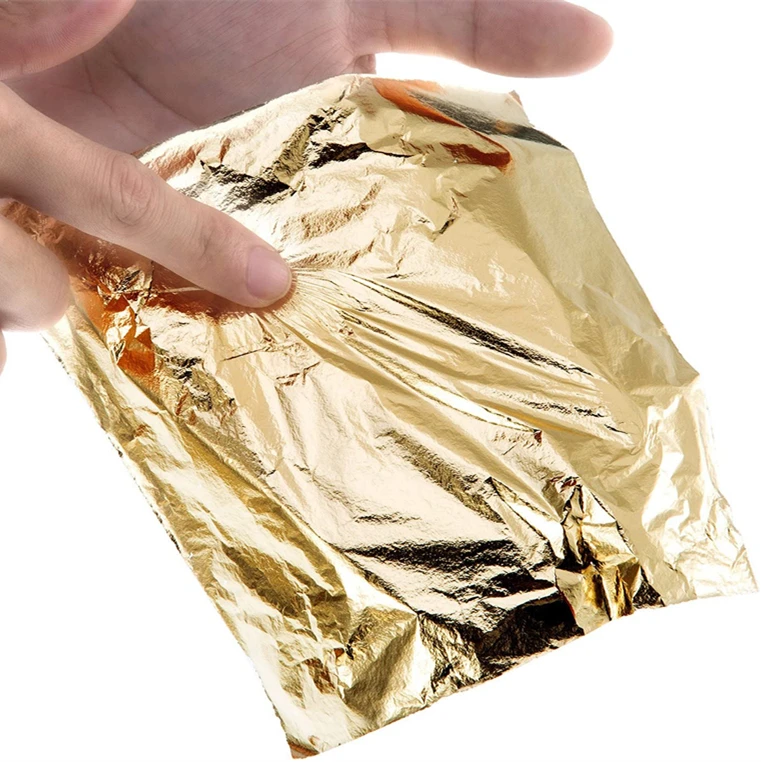 24k Real Gold Sheet Leaf for Decoration 24 Karat Gold Leaf for Moisturizing Skin Care Edible Gold Foil Sheets