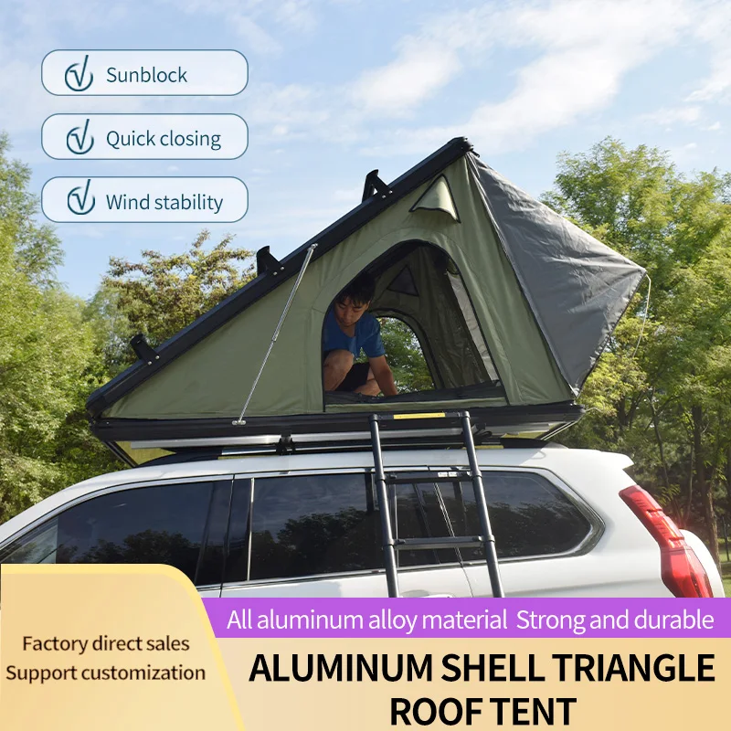 Hot Sale Hard Shell Adventure Roof Top Tent Aluminum Triangle Shell Camping SUV Car Roof Tent