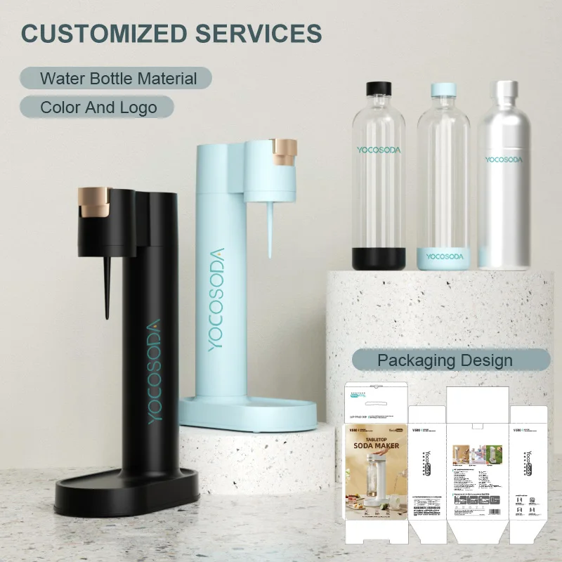 Custom Color Hand Soda Machine Commercial Cold Soda Water Maker With 1L Pet Bottle