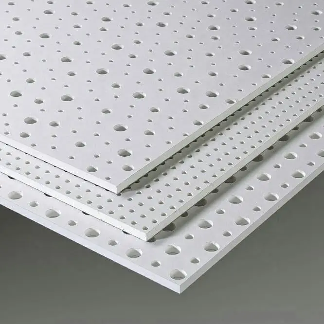 12x12mmperforated Plasterboard , Square Perforated Gypsum Ceiling Board Suspended False Ceilings