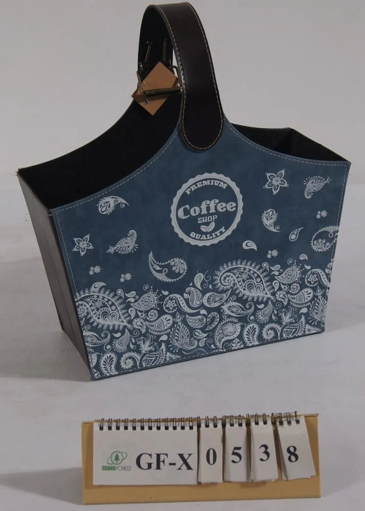 Foldable Newspaper Basket Cardboard with PVC Printing  Magazine Holder