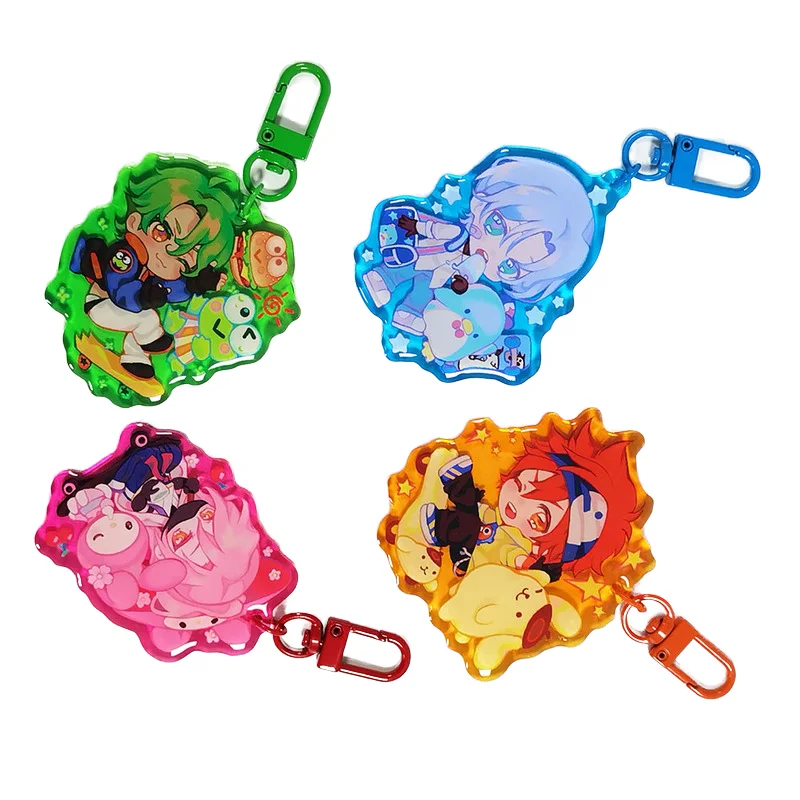 Wholesale Custom Printed Epoxy Resin Cartoon Acrylic Anime Charms Keychains for Women Girls Party Favor