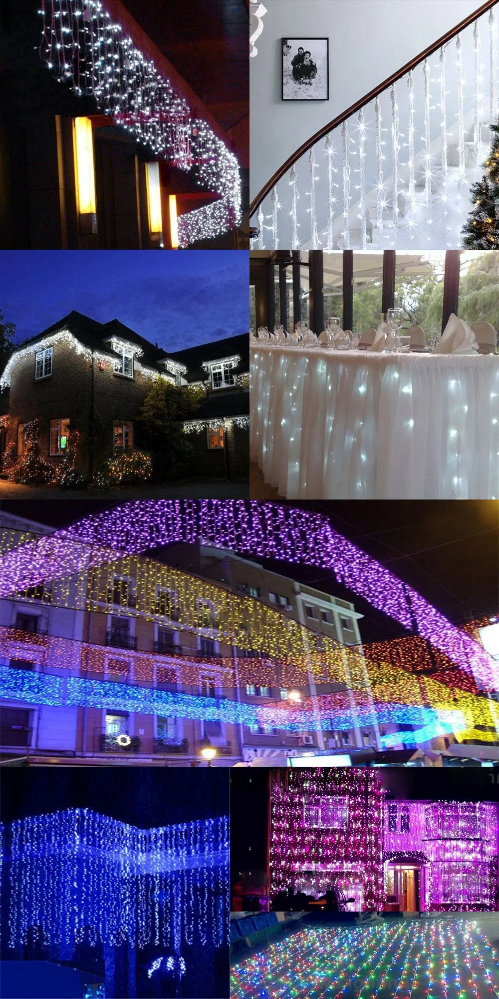 Outdoor Waterproof rubber cable LED Ice Strip Light Curtain Light Christmas Decoration Star Light outdoor