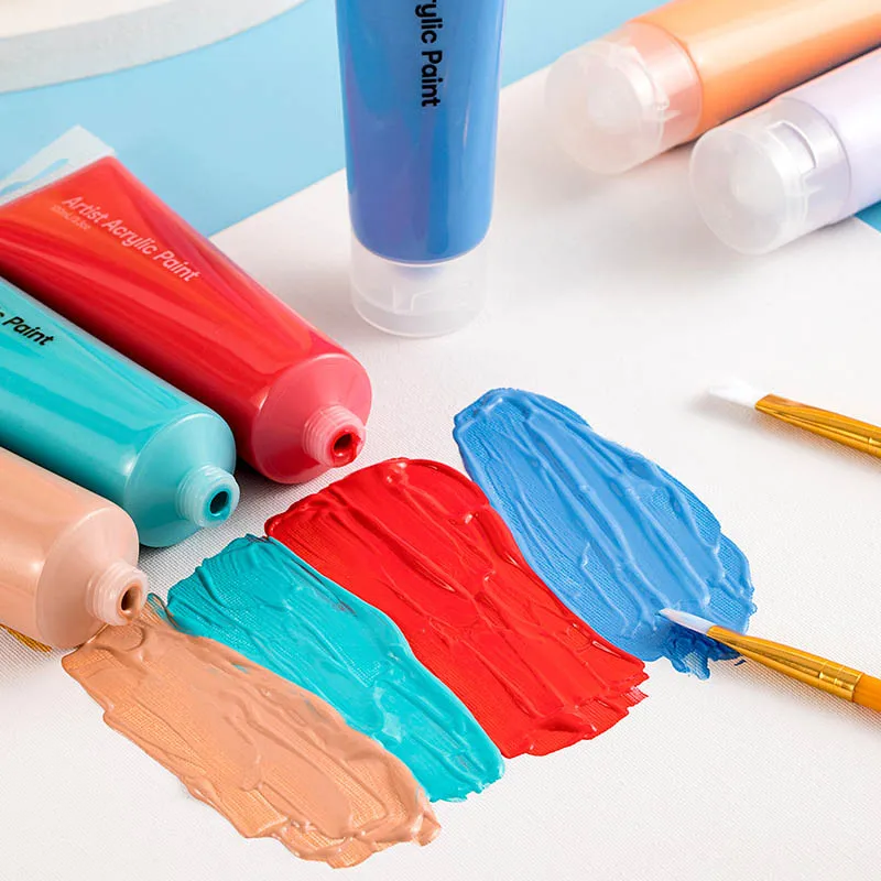 Non Toxic Loose Packaging Assorted Colours 100 ml  Acrylic Paint For Paper For Canvas